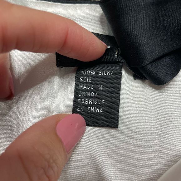 BEBE Pink Black Silk Dress Ruffle Sheer Formal Size 6 Small Midi Length - Picture 6 of 11